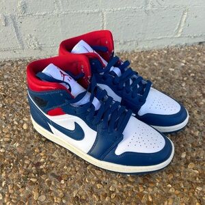 Women’s Nike Air Jordan 1 Mid- Red/Blue- Size 6.5